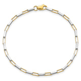 14k Two-tone Polished Fancy Box Links 7.5 inch Bracelet