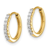 14k 1/6 carat Diamond Hinged Hoop Earrings