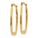 14k 2.25x31mm Polished Rectangle Tube Hoop Earrings