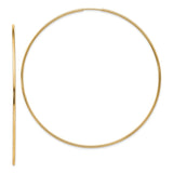 14k 1.20mm Polished Endless Tube Hoop Earrings