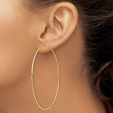 14k 1.20mm Polished Endless Tube Hoop Earrings