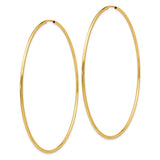 14K 1.20mm Polished Endless Hoop Earrings