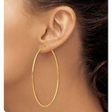 14K 1.20mm Polished Endless Hoop Earrings