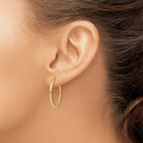 14k 1.35mm Diamond-cut Square Tube Endless Hoop Earrings