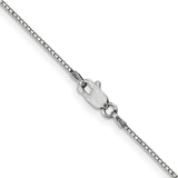 14K White Gold 18 inch .9mm Box with Lobster Clasp Chain