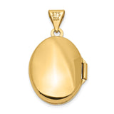 14k Polished Diamond Star Scalloped Border 13mm Oval Locket