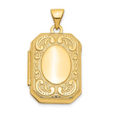 14k Fancy Border 20x15mm Rectangle Locket