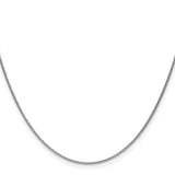 14K White Gold 20 inch 1mm Round Open Link Cable with Lobster Clasp Chain