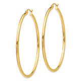 14k Polished 2x50mm Tube Hoop Earrings