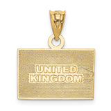 14K w/Rhodium Solid Enameled United Kingdom Flag Pendant