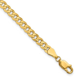 14K 7 inch 4.75mm Flat Beveled Curb with Lobster Clasp Bracelet
